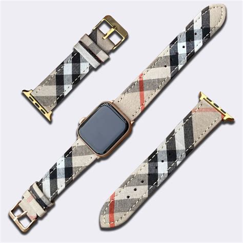 mens burberry leather watch strap replacement|Burberry apple watch band 44mm.